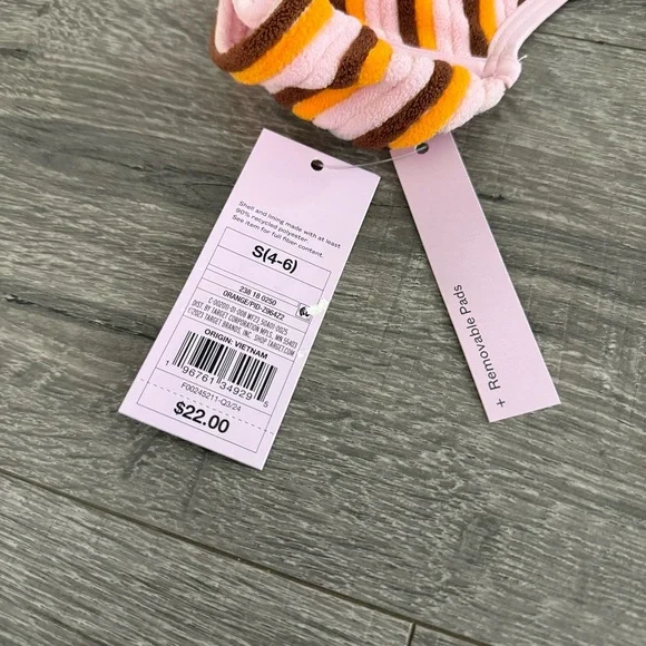 NWT Wild Fable Striped Bikini Swim Top Terry Cloth Size Small - Picture 3 of 4